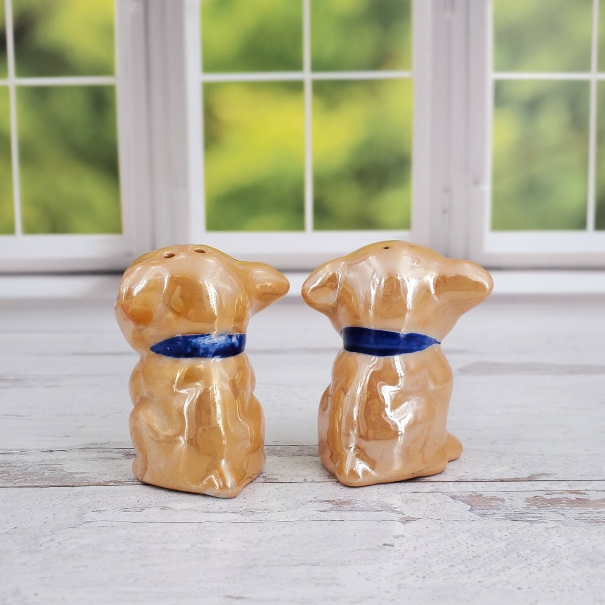 Vintage Japan Bonzo The Dog Gold Lustre Ware Luster Ceramic Salt