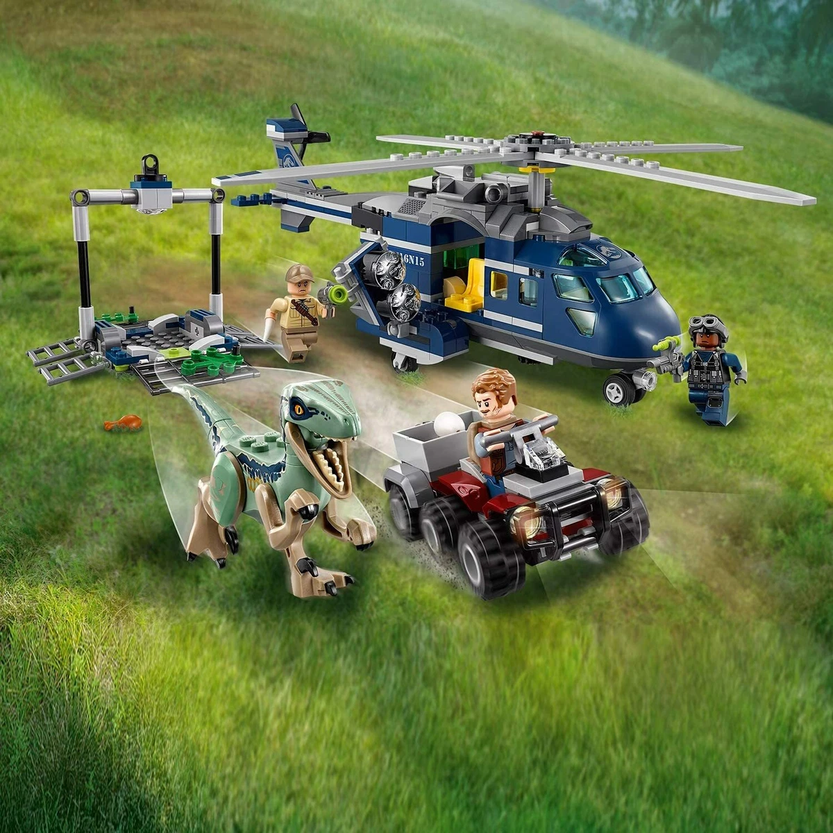 LEGO jurassic world blue helicopter chase 75928 eBay