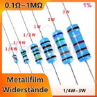 Metallfilm Widerstand 1/4W,1/2W,1W,2W,3W, 0,1Ohm~1 MOhm 1% Widerstände Auswahl