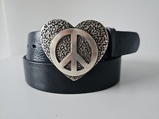 &hearts;umjuBELT PEACE OF LOVE Herz silber matt G&uuml;rtelschnalle Schlie&szlig;e Wechsel 7,5x6