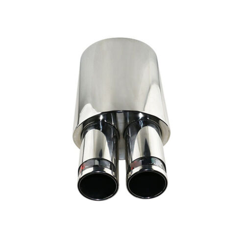 2.5'' ID Dual 3'' OD Sport Sound Muffler Dual Outlet Tips Exhaust Tip Resonator - Picture 2 of 6