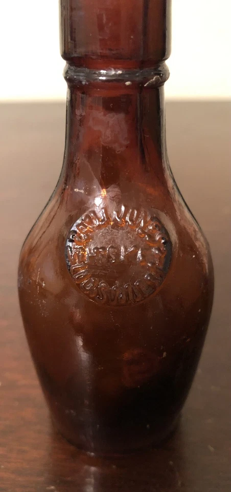 Botella ámbar miniatura de whisky Paul Jones vintage de 4" - Louisville, KY Foto 2 de 4