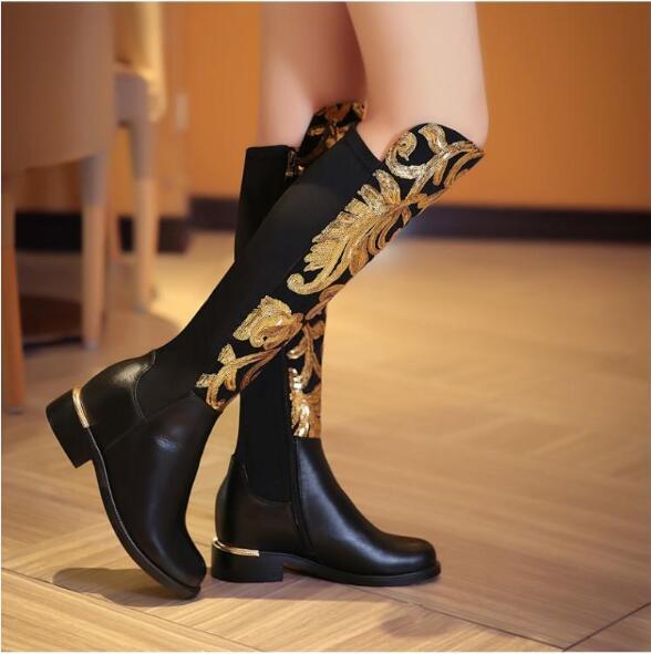 Mujeres Lentejuelas Metálico la rodilla botas altas tacón alto alto tacón cuña Zapatos de superficie sintética 549fd7 Mujeres Lentejuelas Metálico la rodilla botas altas tacón alto alto tacón cuña Zapatos de superficie sintética 549fd7