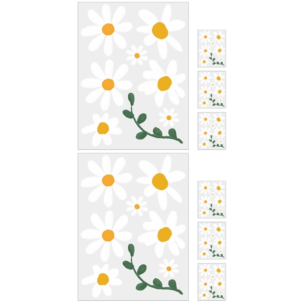 2 Pack Small Daisy Stickers for Wall Peel and Floral Selfadhesive
