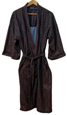 Vintage Retro Lounge Soft Lightweight Brushed Polyester Bath Robe Made in USA
