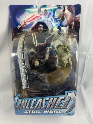 Star Wars Unleashed Yoda Vs Sidious Hasbro Action Figure Sculpture NEW
