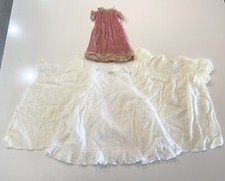 Vintage Handmade Baby Christening Clothing Lot Of 3 Plus Antique Doll Dress