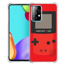 (Red GameBoy)ShockProof TPU phone case cover(Clear)for Samsung Galaxy A52 5G