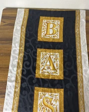 BASILE silk scarf spelled out rolled edges multicolor