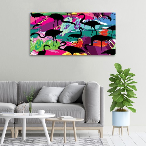 Glas-Bild Wandbilder Druck auf Glas 100x50 Deko Tiere Flamingos - Bild 2 von 6