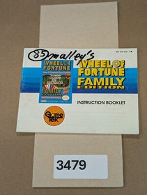 Wheel of Fortune Family Edition - Nintendo NES- Manual Only **NO GAME!