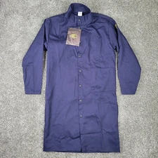 Black Stallion FR Shop Coat Adult Small Blue FN9-42C Long Flame Resistant Revco