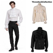 Men's Victorian Ruffle Shirt Gothic Steampunk Vampire Costume Pirate Shirt
