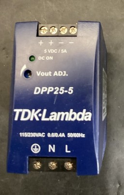TDK LAMBDA 5VDC 25 W DPP25-5 POWER SUPPLY 4.6VDC to-6 Max Used