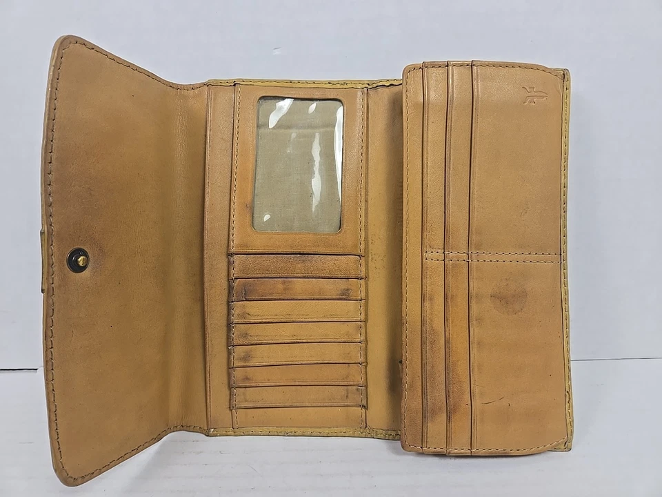 Cartera triple para mujer Frye Campus Melissa - amarillo mostaza jaspeado (LEER) Foto 3 de 4