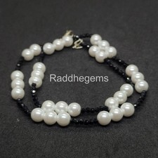 Collana con spinello nero e perle, girocollo con pietre preziose Rondelle originali da 3-8 mm, minimal