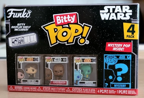 Funko Bitty Pop! * Star Wars 4-pack * Han Solo *Chewbacca *Greedo *Mystery