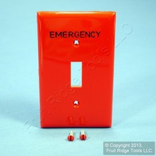 Leviton Red EMERGENCY Unbreakable Toggle Cover Wall Plate Switchplate 80701-RE