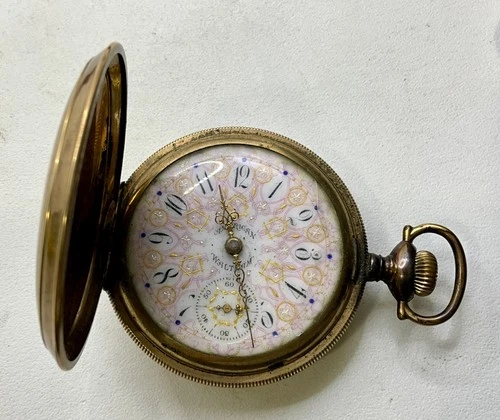DI05 Antique Waltham Ornate Enamel Dial Ramona 20 Years Pocket Watch
