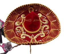 VINTAGE AUTHENTIC MEXICAN SOMBRERO HAT WITH FULLY INTACT LINER / MEXICO SEQUIN