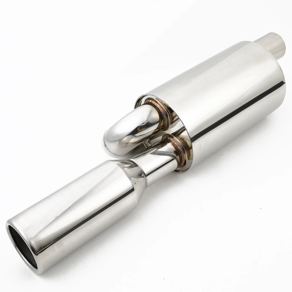 29" Car Twin Loop Exhaust Muffler Pipe 2.5" Inlet 4.0" Tip For Nissan 350Z 370Z - Изображение 3 из 4