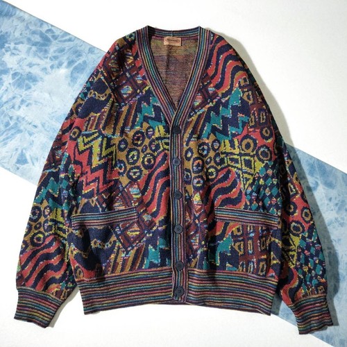 Cardigan vintage Missoni fantasia psichedelica taglia 52 usato - Foto 6 di 19