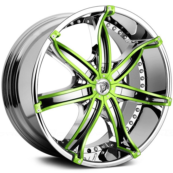 22x9.5 Diablo Wheels DNA Chrome with Custom Finish Inserts Rims
