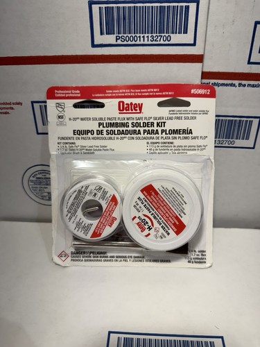 Oatey 506912 Solder Kit Safe Flo Silver Lead Free 1/4 lb H-20 Flux Copper Pipe