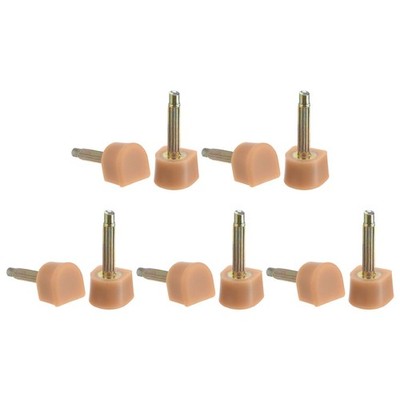5 Pair TPU High Heel Tips 2.4mm Pin 7x7mm U-Shape Shoe Repair Caps Beige