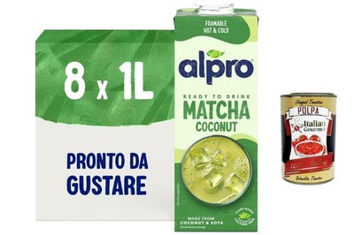 Alpro Matcha Coconut Drink 8x1L Pflanzliches Matcha Getränk +Polpa