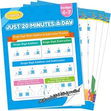 56 Pages Addition Subtraction Single Digit Math Workbook Pre K Grade 1 Ages 37