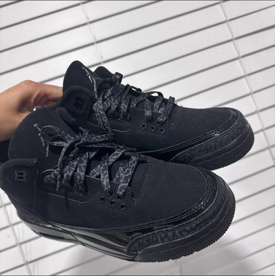 #ad Jordan Men’s Black Mid Top Lace Up Athletic Sneakers Rubber Outsole $140.00