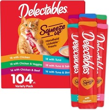 Delectables Squeeze Up Variety Pack, Creamy Squeezable Puree, Lickable Wet Cat T