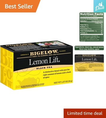 Bigelow Black Tea - Lemon Lift Flavor, 20 Tea Bags for Daily Refreshment