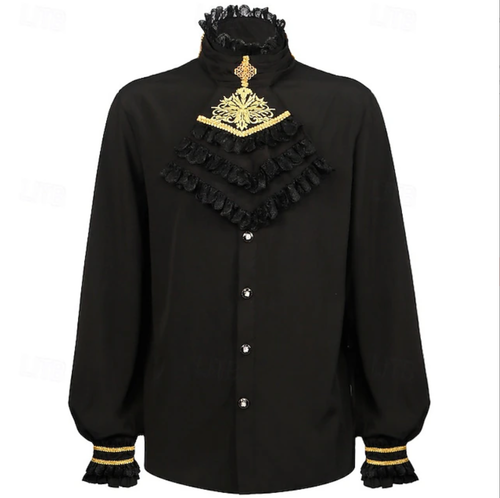 Men’s Gothic Steampunk Tailcoat Jacket & Shirt Vampire Costume Fancy Dress | L - Afbeelding 5 van 16