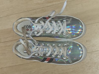 Tommy Jeans Sneaker Low Top holografisch silber/mehrfarbig glänzend Gr. 38