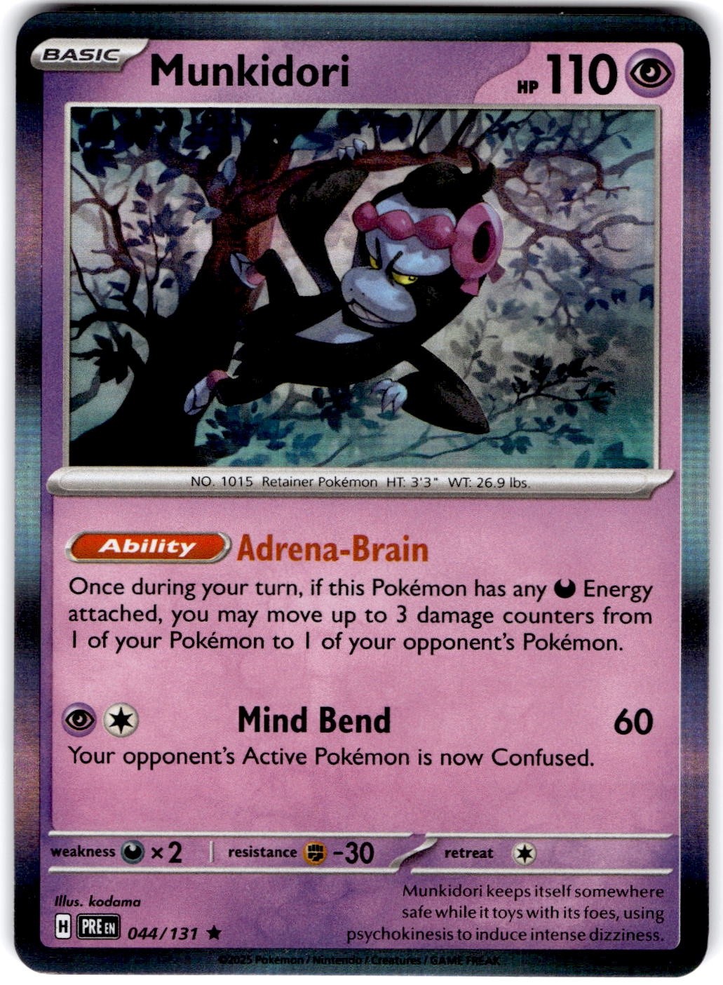Pokemon Munkidori PRE 44/131 Normal Holo Near Mint English