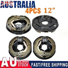 4x 12" Off Road Trailer Caravan Electric Brake Backing Plates & Park Brake Lever