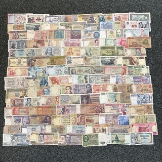 Sammlung von 100 x ausländischen Banknoten der Welt alle verschieden LOT B