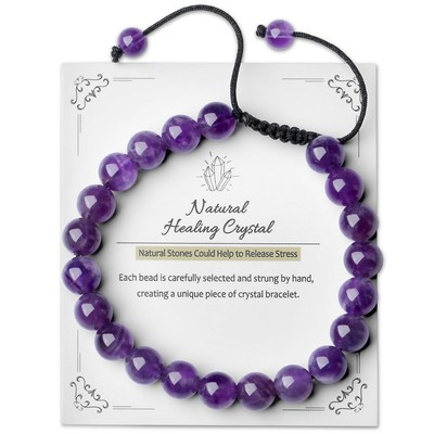 Purple Bracelets for Women Amethyst Bracelet 8mm Crystal