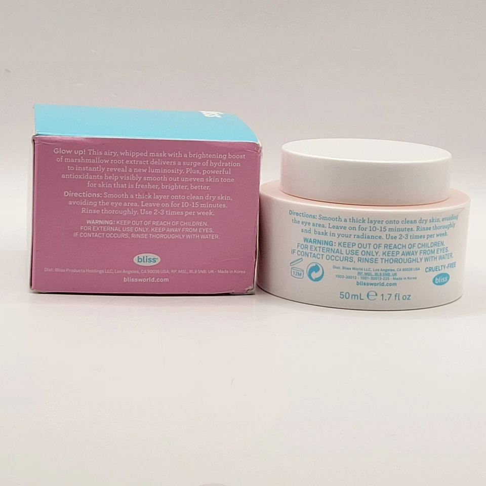 Máscara batida brillante y radiante Bliss Mighty Marshmallow 1,7 oz / 50 ml Foto 2 de 4