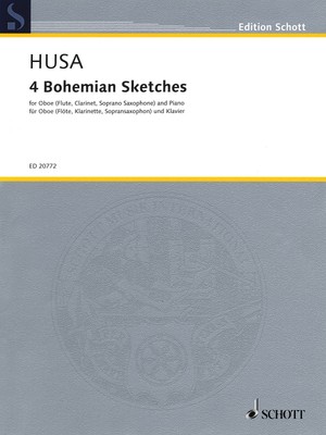 Husa 4 Bohemian Sketches for Oboe Solo Classical Sheet Music & Piano Book