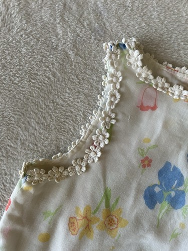 Vintage 70s Floral Maxi Dress Cottagecore Prairie Daisy Trim A Line White Boho, $68 - Photo 6