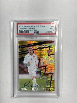 2025 Panini NSCC VIP Gold David Beckham #60 Autograph /10 PSA 9 Jersey Match