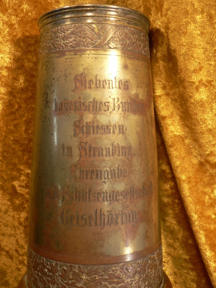 BAYERISCHES BUNDES SCHIESSEN (1880) STRAUBING, POKAL, EHRENGABE SG. GEISELHÖRING - Bild 3 von 4