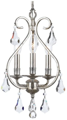 Crystorama Ashton 10"W Olde Silver 3-Light Mini Chandelier - Picture 2 of 8