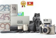 All in Box  3 Lens Unused  Contax G2 Film Camera 28 90 45mm TLA200 Flash JAPAN