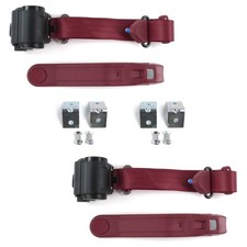 Ford Thunderbird 1977 - 1979 Standard 3pt Burg Seat Kit Wbrackets-2 Belts