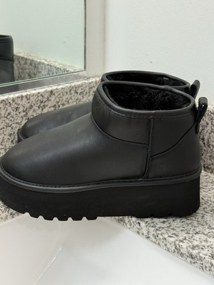 cozy short platform boots black project cloud