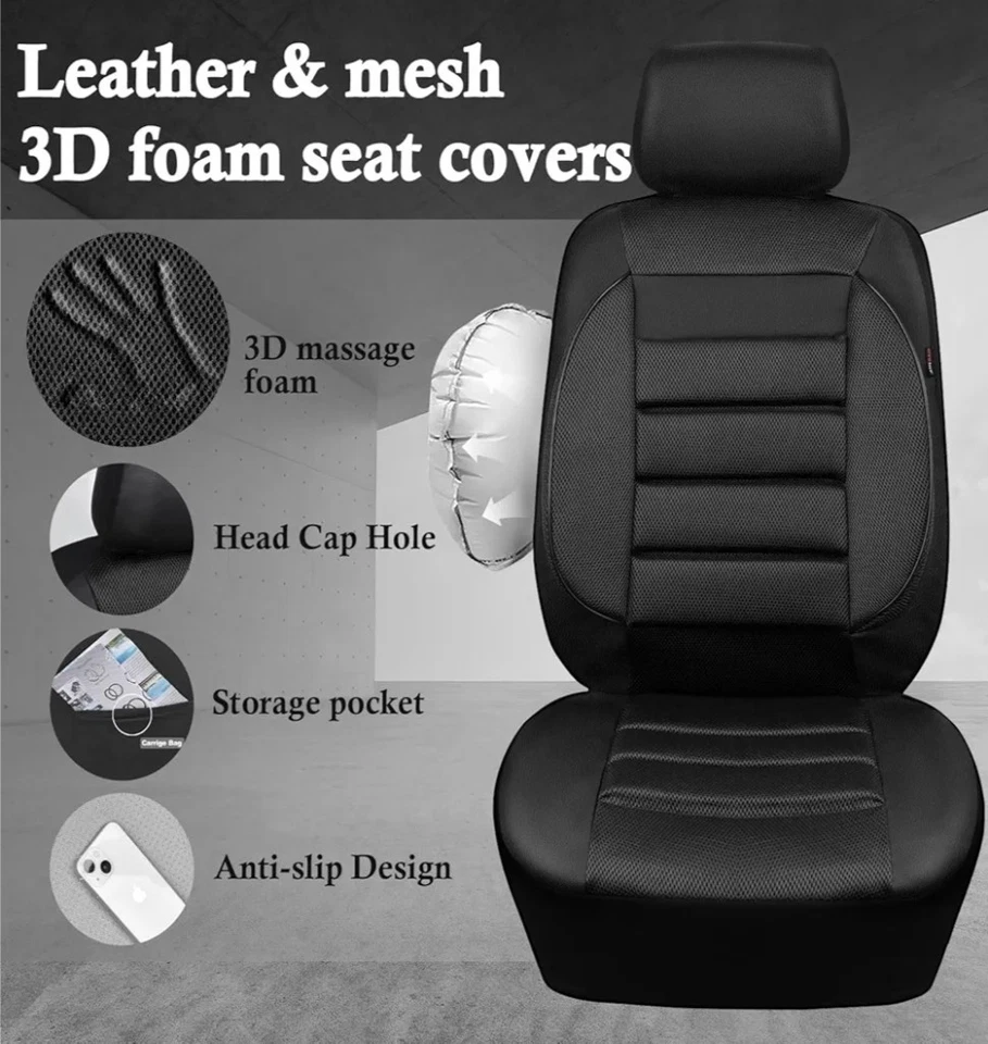 Capas de assento Trendy Elegance 3D malha de ar adequadas para carro caminhão SUV van - assentos dianteiros - Imagem 3 de 4